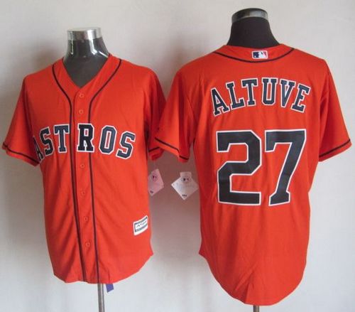 Astros #27 Jose Altuve Orange New Cool Base Stitched MLB Jersey - Click Image to Close